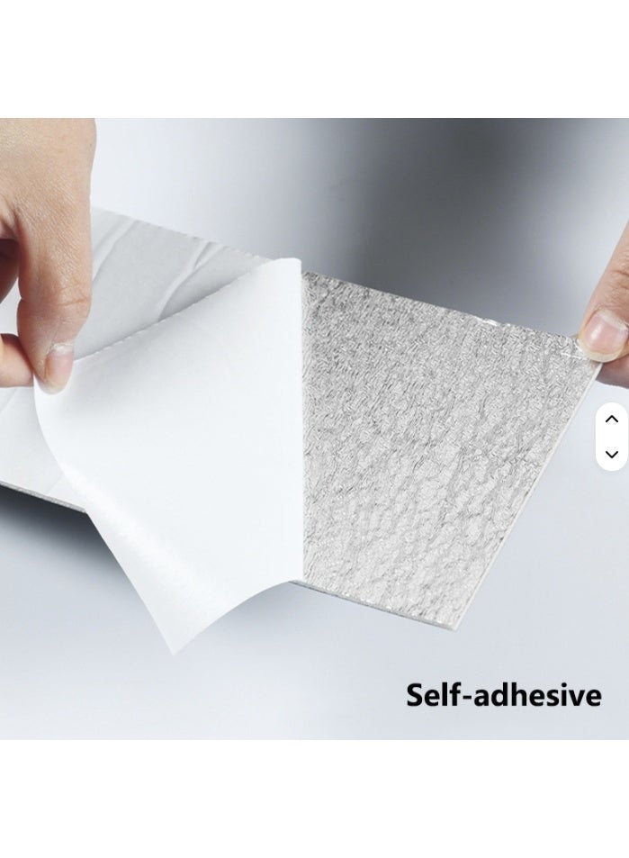 43℃ لفة واحدة من ملصقات الحواف ذاتية اللصق، ورق لاصق لامع بنقشة الرخام، مناسب لغرف المعيشة والمطابخ وغرف النوم والحمامات، مقاس 10 سم × 5 م - Image 2